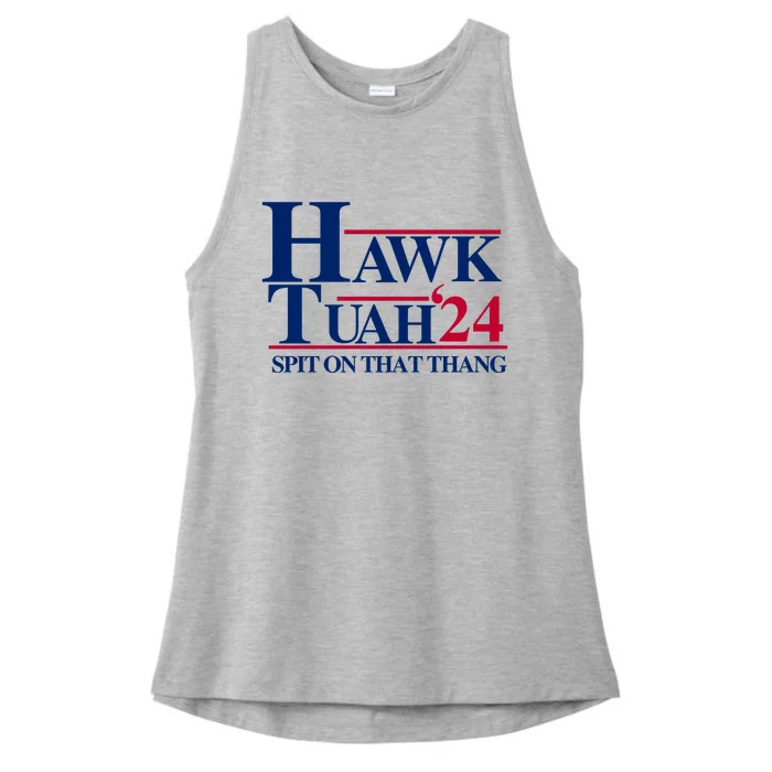 Hawk Tuah Spit On That Thang Trending Ladies Tri-Blend Wicking Tank