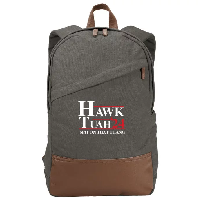 Hawk Tuah Spit On That Thang Trending Cotton Canvas Backpack