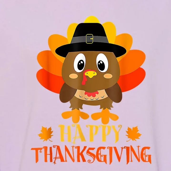 Happy Thanksgiving Shirts For Boys Girls Kids Pilgrim Turkey Garment-Dyed Sweatshirt