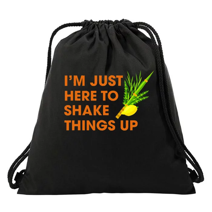 Here To Shake Things Up Lulav Etrog Sukkot Jewish Holiday Drawstring Bag