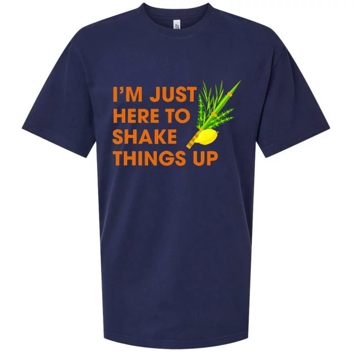 Here To Shake Things Up Lulav Etrog Sukkot Jewish Holiday Sueded Cloud Jersey T-Shirt