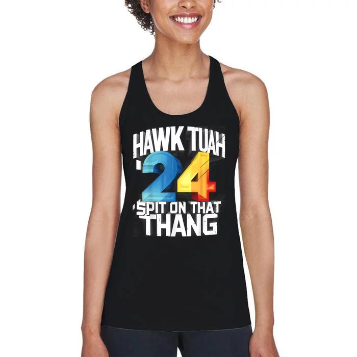 Hawk Tush Spit On That Thing Presidential Candidate Parody Women's Racerback Tank