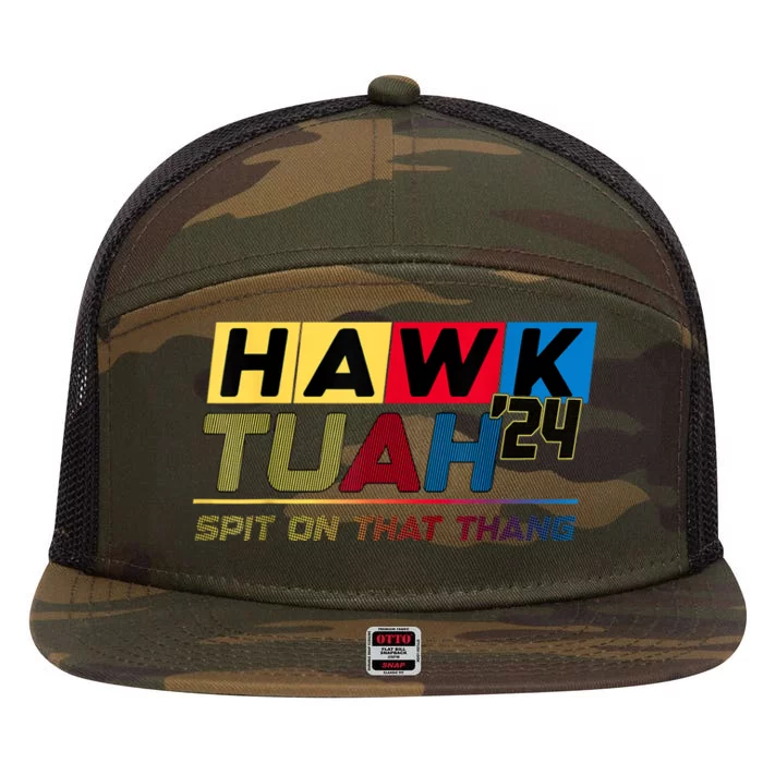 Hawk Tush Spit On That Thing Presidential Candidate Parody 7 Panel Mesh Trucker Snapback Hat