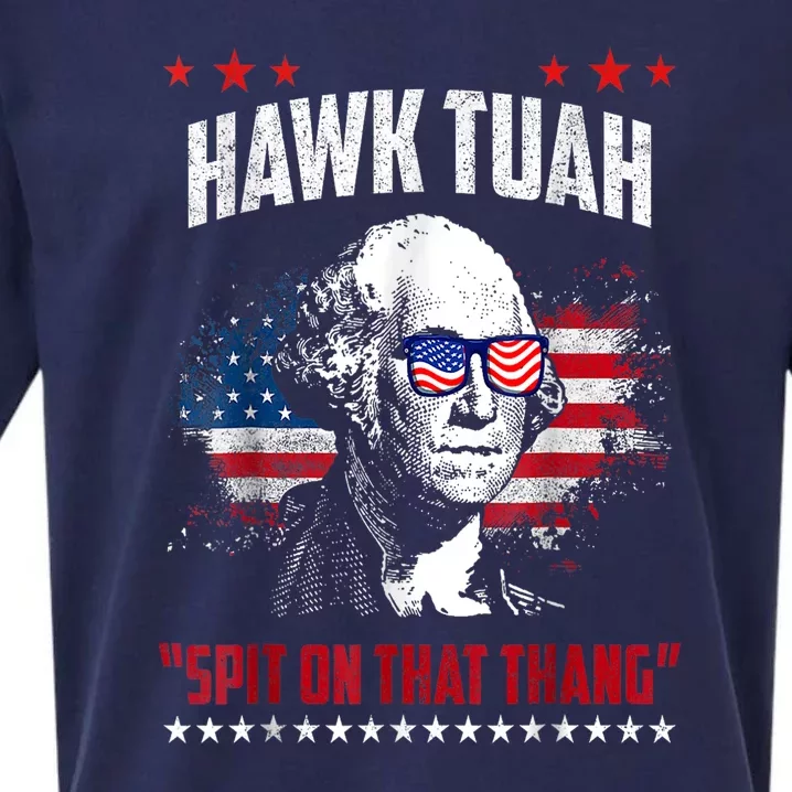 Hawk Tush Spit On That Thing 4th Of July Vinatge American Flag Gift Sueded Cloud Jersey T-Shirt