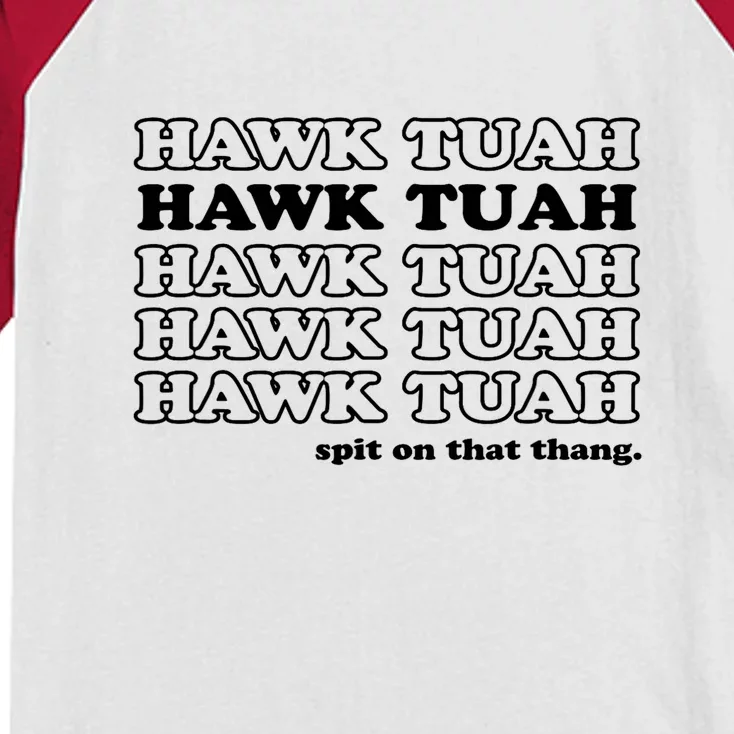 Hawk Tush Spit On That Thang Funny Gag Gift Kids Colorblock Raglan Jersey