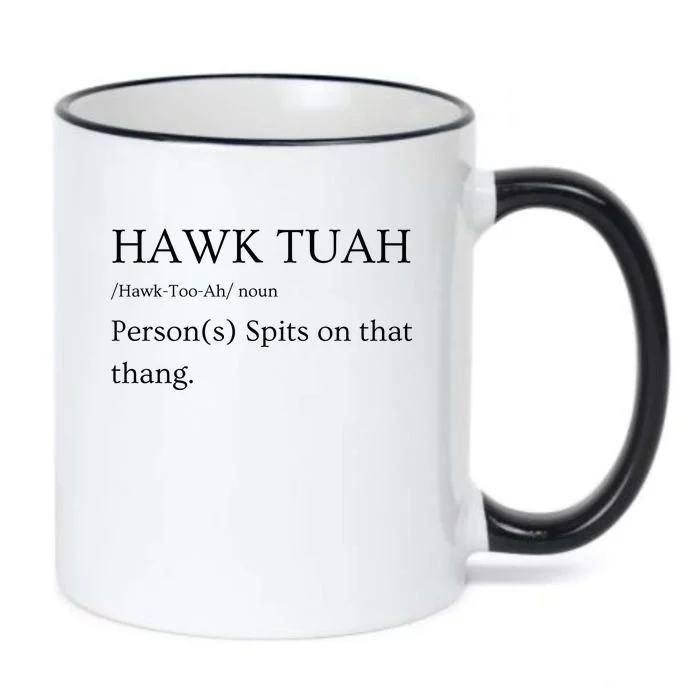 Hawk Tuah Spit On That Thang! Fun Viral 2024 Funny Gift Ideas Perfect For Black Color Changing Mug