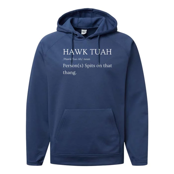 Hawk Tuah Spit On That Thang! Fun Viral 2024 Funny Gift Ideas Perfect For Performance Fleece Hoodie