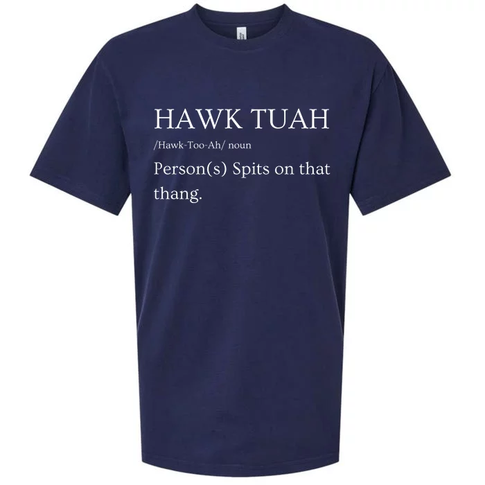 Hawk Tuah Spit On That Thang! Fun Viral 2024 Funny Gift Ideas Perfect For Sueded Cloud Jersey T-Shirt