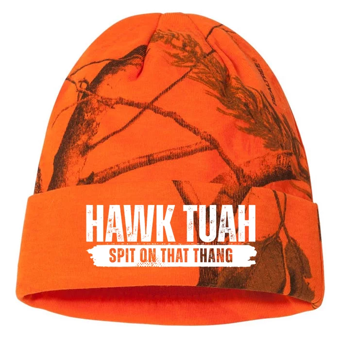 Hawk Tuah Spit On That Thang Funny Meme Kati - 12in Camo Beanie