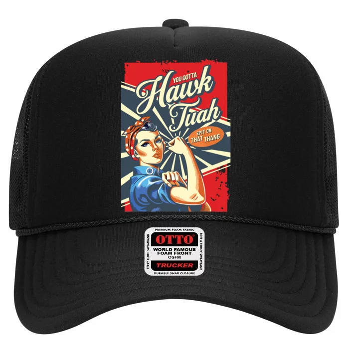 Hawk Tush Spit On That Thang Viral Election President 2024 High Crown Mesh Trucker Hat