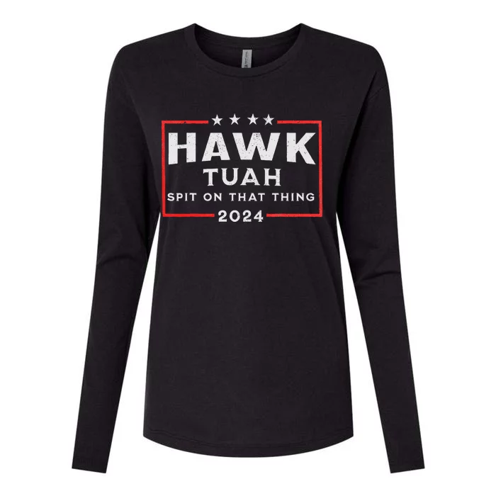 Hawk Tuah Spit On That Thing Viral Womens Cotton Relaxed Long Sleeve T-Shirt