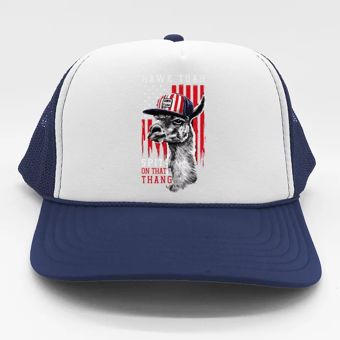 Hawk Tush Spit On That Thing Funny Llama Trucker Hat