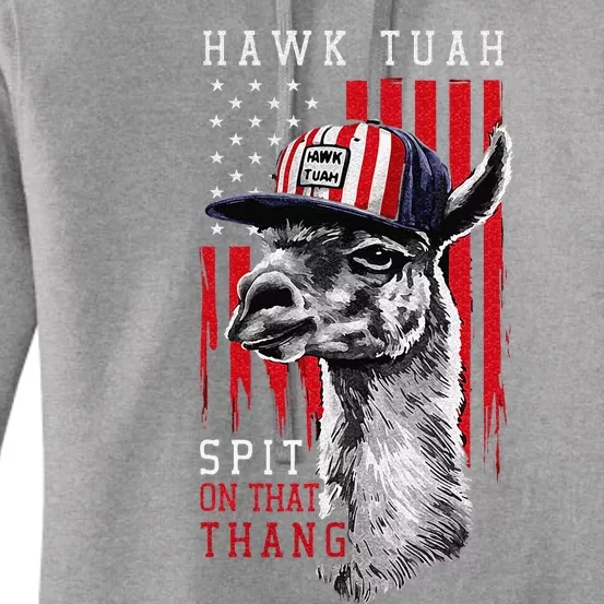 Hawk Tush Spit On That Thing Funny Llama Women's Pullover Hoodie