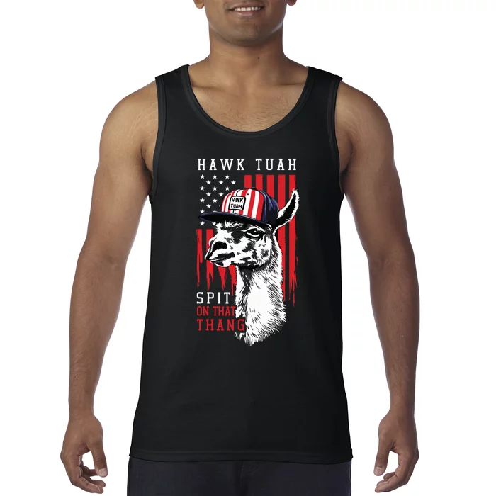 Hawk Tush Spit On That Thing Funny Llama July 4th Tank Top