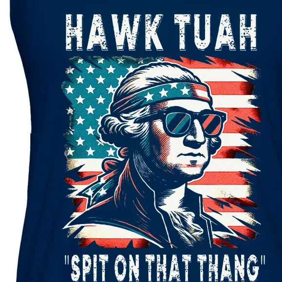 Hawk Tush Spit On That Thing Funny Georg Washington July 4th Ladies Essential Flowy Tank