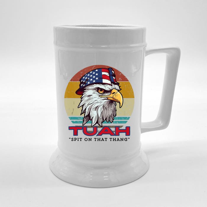 Hawk Tuah Spit On That Thang Hawk Tua Funny Front & Back Beer Stein