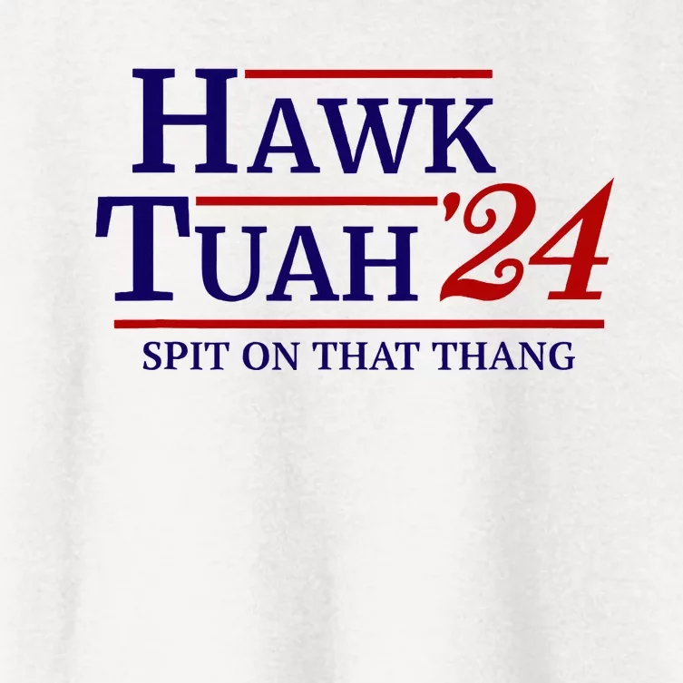 Hawk Tuah Spit On That Thang Retro Us Election Women's Crop Top Tee