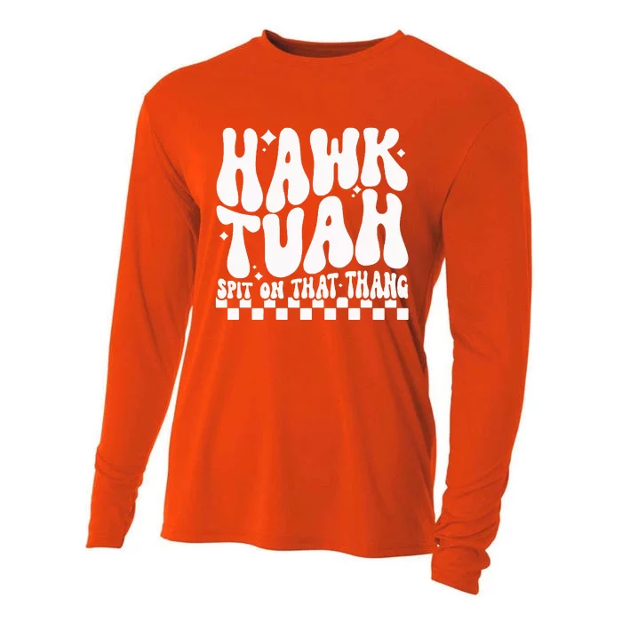 Hawk Tuah Spit On That Thing Cooling Performance Long Sleeve Crew