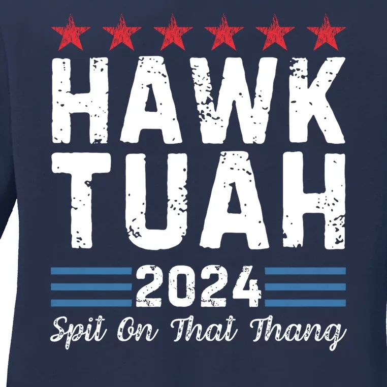 Hawk Tuah Spit On That Thang Utah Ladies Long Sleeve Shirt