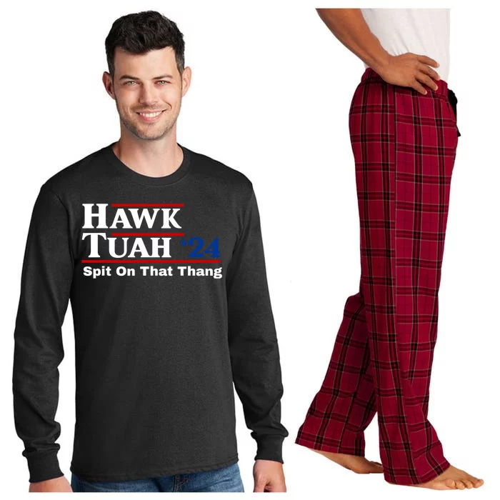 Hawk Tuah Spit On That Thing Presidential Candidate Parody Long Sleeve Pajama Set