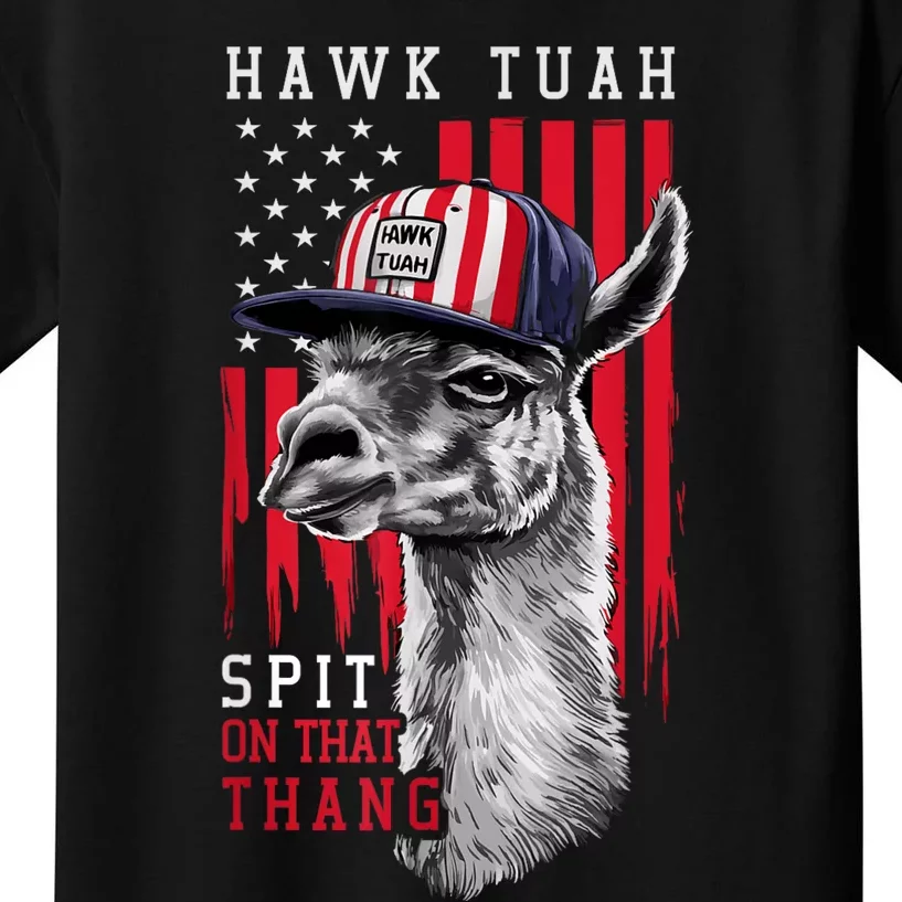 Hawk Tush Spit On That Thing Funny Llama July 4th Kids T-Shirt