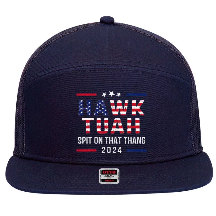 Hawk Tush Spit On That Thang Hawk Tuah 7 Panel Mesh Trucker Snapback Hat