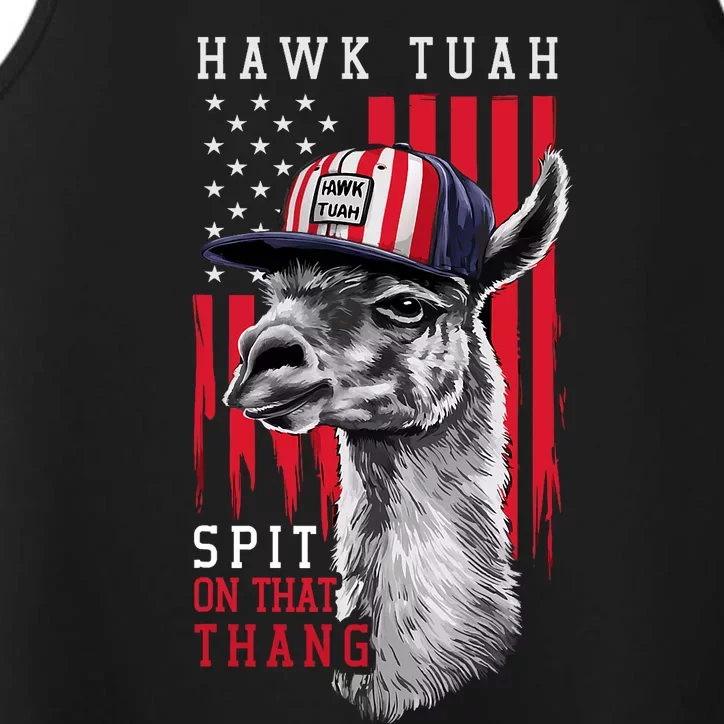 Hawk Tush Spit On That Thing Funny Llama July 4th Performance Tank