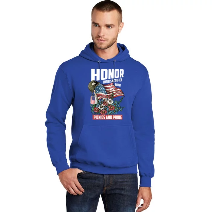 Honor Their Sacrifice With Picnic And Pride Memorial Day Usa Gift Tall Hoodie