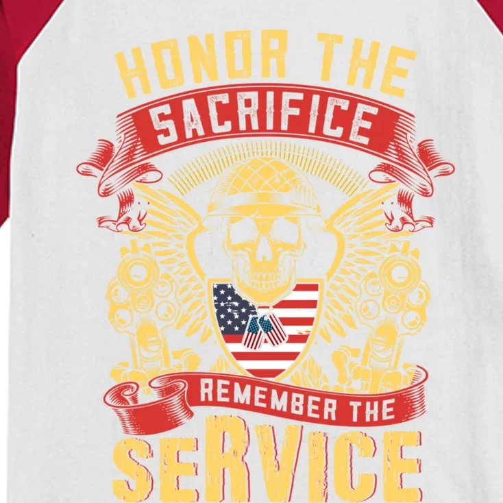 Honor The Sacrifice Remember The Service Proud Soldier Lover Gift Kids Colorblock Raglan Jersey