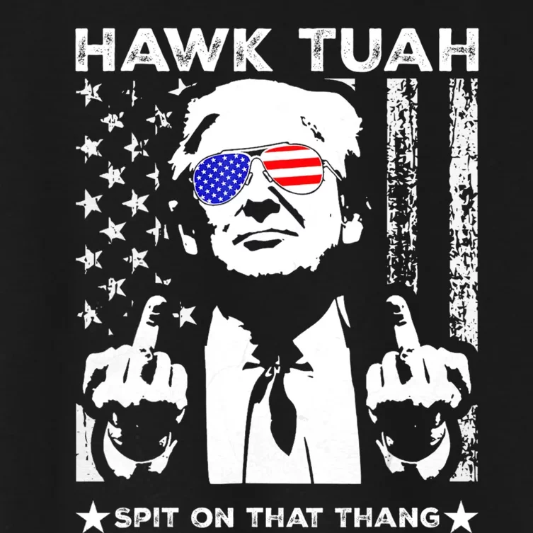 Hawk Tuah Spit On That Thang Viral Election Parody Women's Crop Top Tee