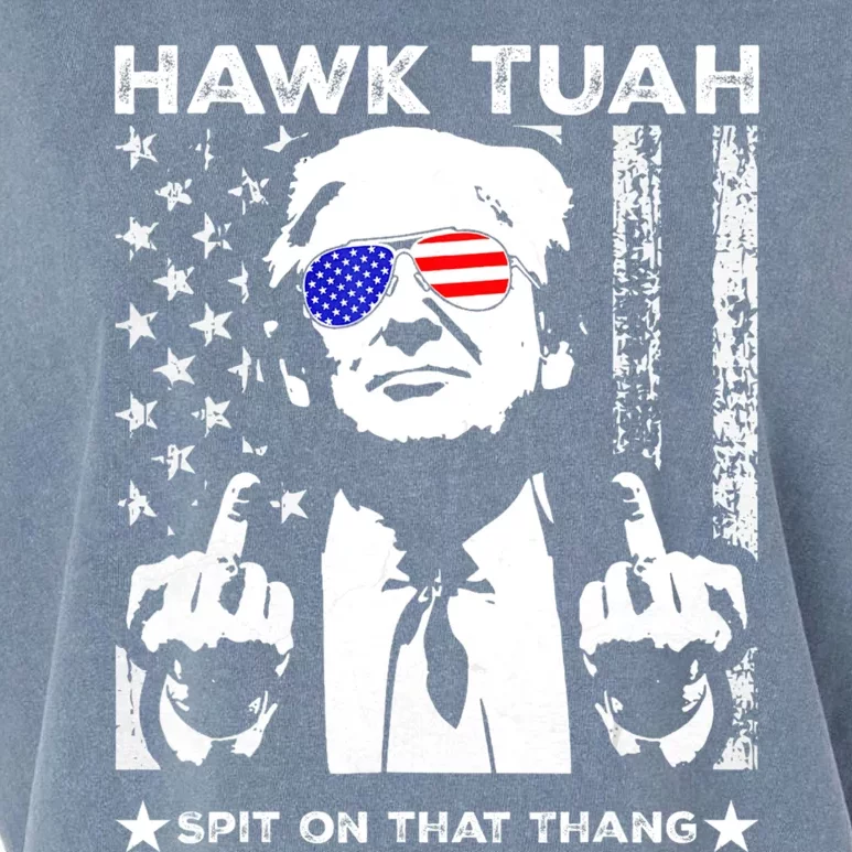 Hawk Tuah Spit On That Thang Viral Election Parody Garment-Dyed Women's Muscle Tee