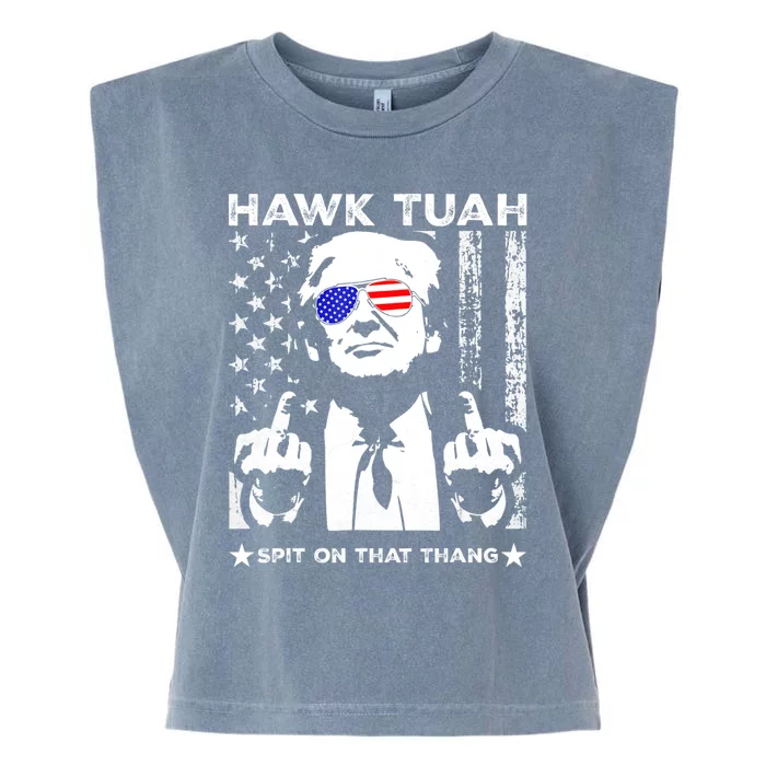 Hawk Tuah Spit On That Thang Viral Election Parody Garment-Dyed Women's Muscle Tee