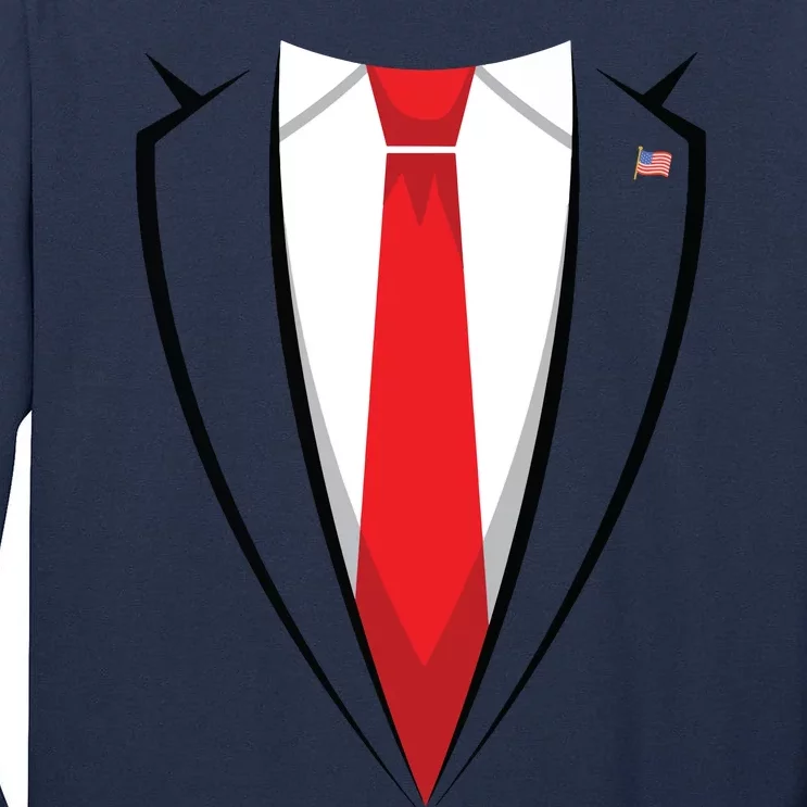 Halloween Trump Suit Us President Easy Costume Tall Long Sleeve T-Shirt