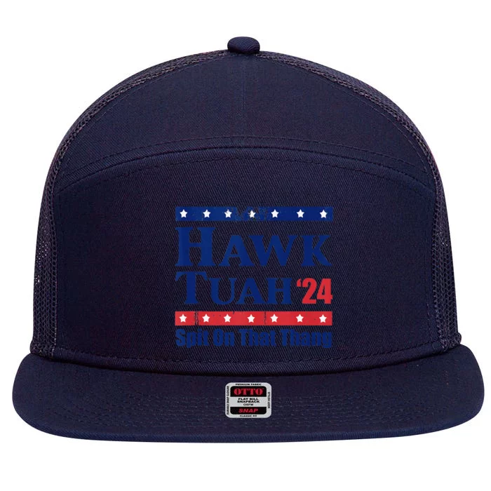 Hawk Tush Spit On That Thing Funny Viral Saying 7 Panel Mesh Trucker Snapback Hat