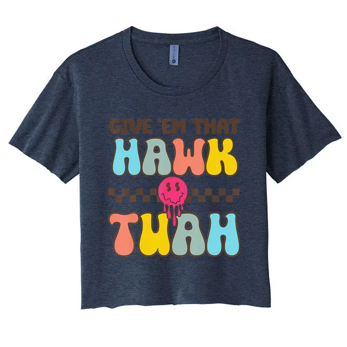 Hawk Tush Spit On That Thing Funny Viral Video Meme Women's Crop Top Tee