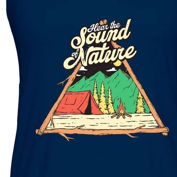 Hear The Sound Of Nature Camping Trip Nature Lover Camper Ladies Essential Flowy Tank