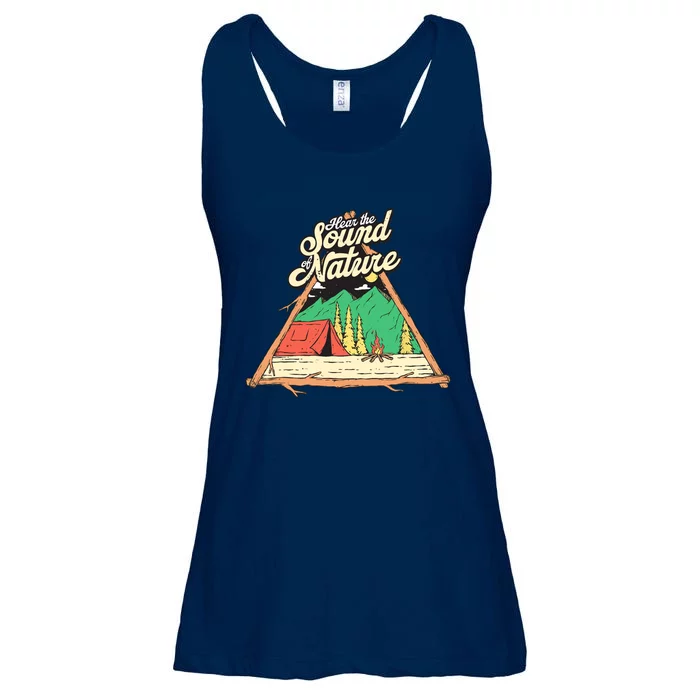 Hear The Sound Of Nature Camping Trip Nature Lover Camper Ladies Essential Flowy Tank