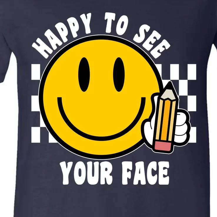 Happy To See Your Face School V-Neck T-Shirt