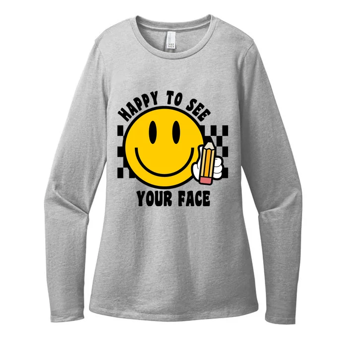 Happy To See Your Face School Womens CVC Long Sleeve Shirt