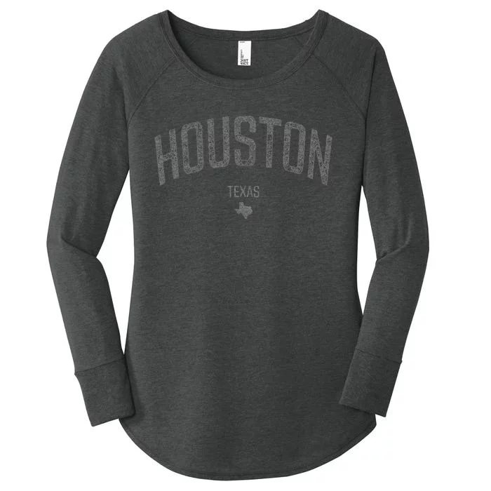 Houston Texas Souvenir Vintage Distressed Texas Houston Women's Perfect Tri Tunic Long Sleeve Shirt