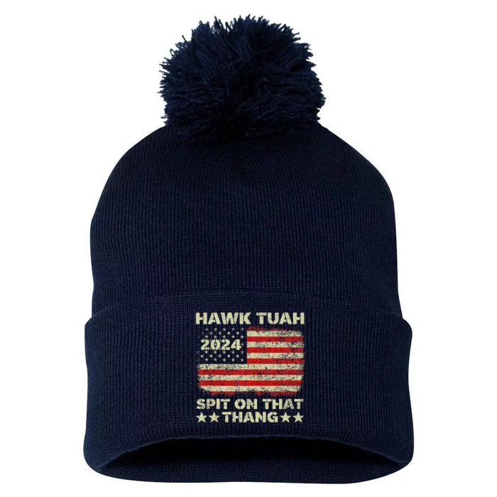 Hawk Tush Spit On That Thing Presidential Candidate Parody Pom Pom 12in Knit Beanie