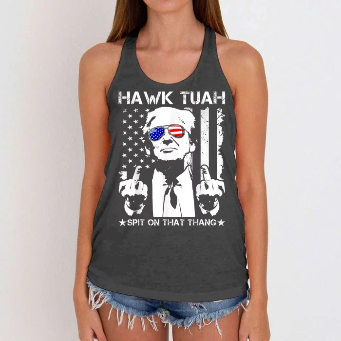 Hawk Tush Spit On That Thang Viral Election Parody Women's Knotted Racerback Tank