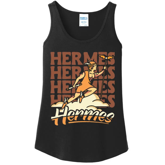 Hermes The Swiftfooted Greek God Of Commerce & Messages Ladies Essential Tank