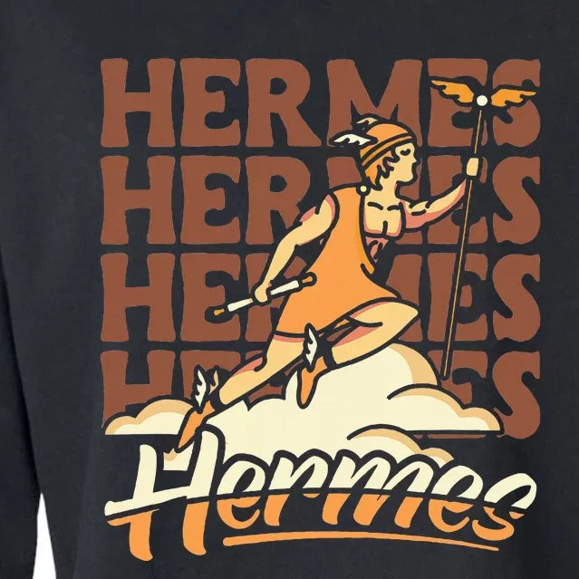 Hermes The Swiftfooted Greek God Of Commerce & Messages Cropped Pullover Crew