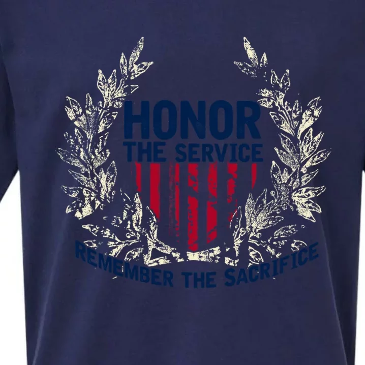 Honor The Service Remember The Sacrifice Gift Sueded Cloud Jersey T-Shirt