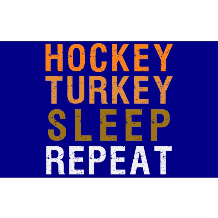 Hockey Turkey Sleep Repeat Nap Funny Thanksgiving Gift Bumper Sticker