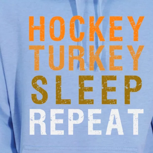 Hockey Turkey Sleep Repeat Nap Funny Thanksgiving Gift Unisex Surf Hoodie