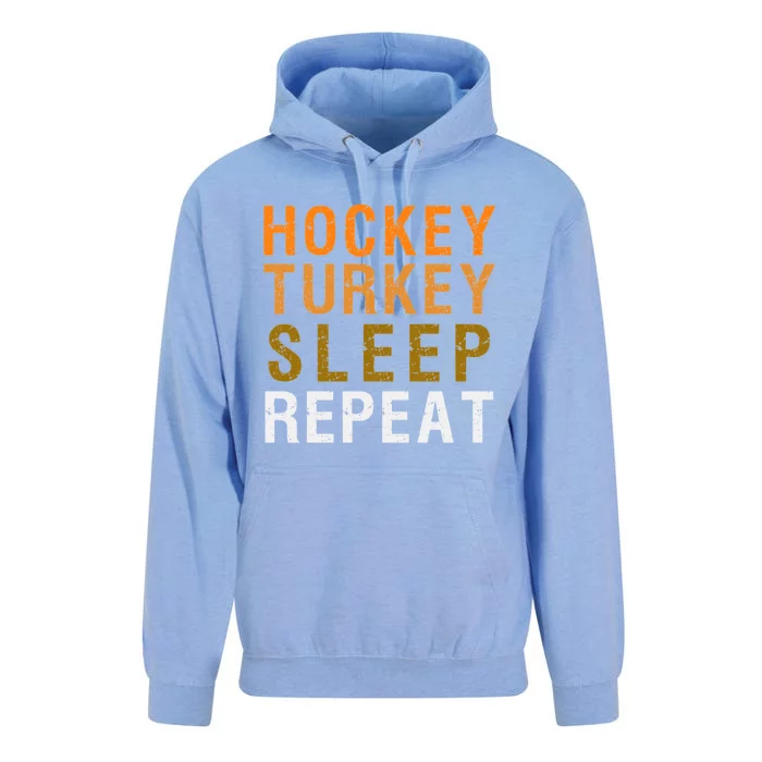 Hockey Turkey Sleep Repeat Nap Funny Thanksgiving Gift Unisex Surf Hoodie