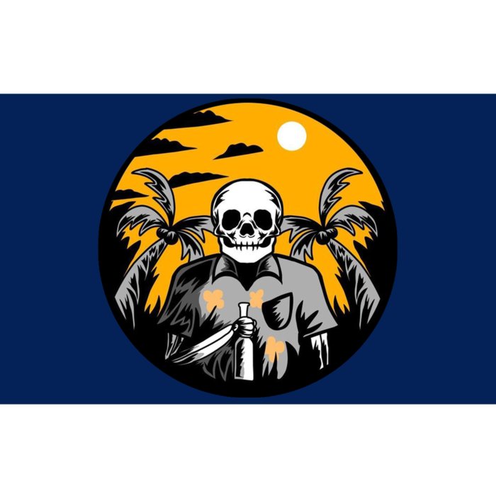 Hawaiian Tropical Skull Skelton Scary Knife Bumper Sticker