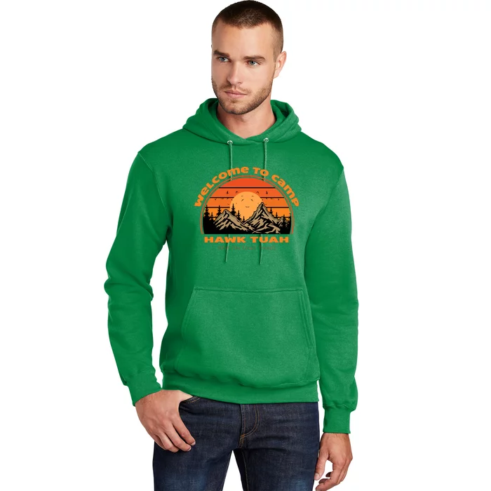 Hawk Tuah Spit On That Thing Retro Welcome To Camp Gift Hoodie